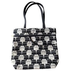 Danny K Isabella Tote Cat Themed Tapestry Shoulder Bag Zip Closure USA NEW